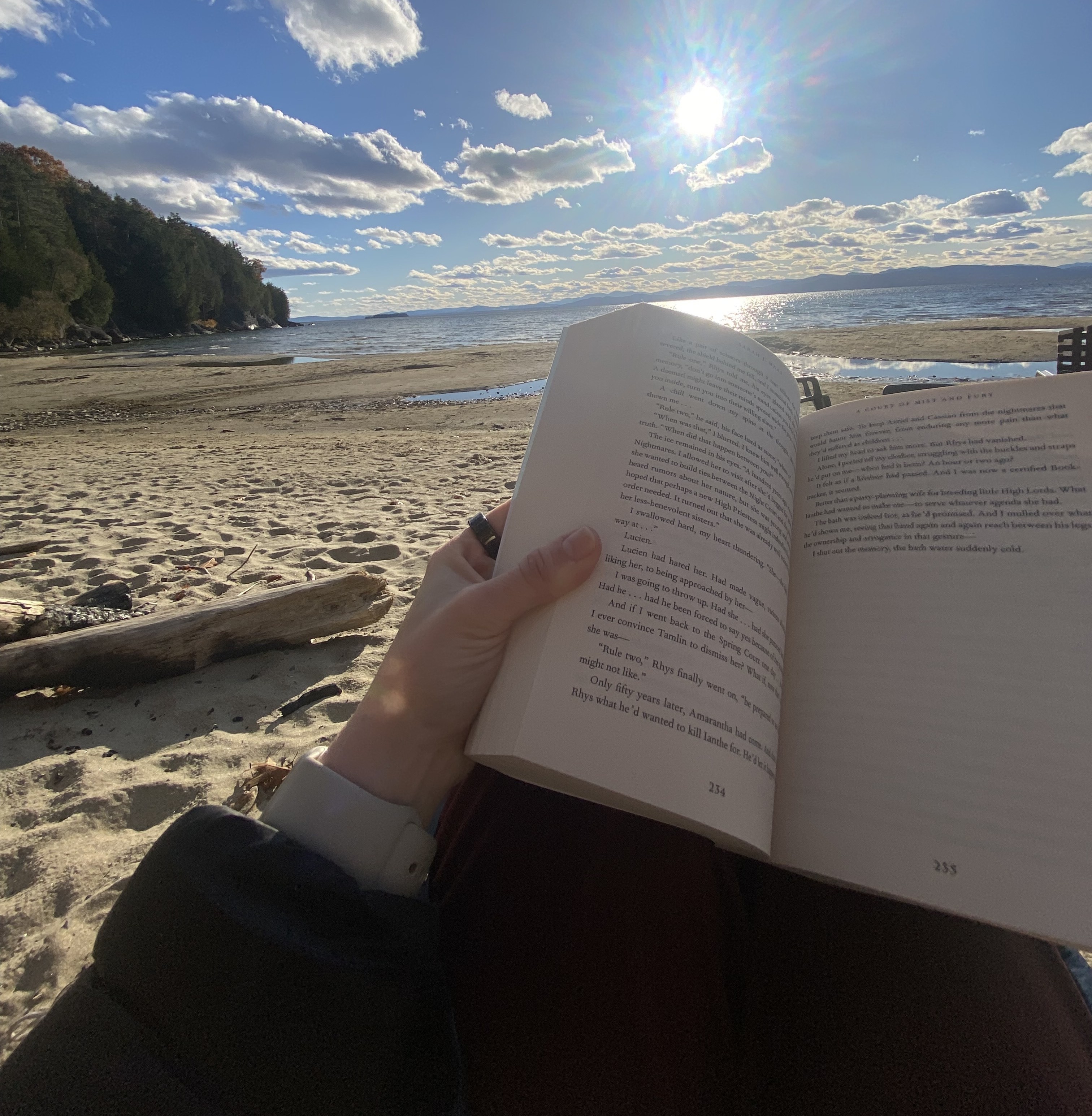 Reading at the beach